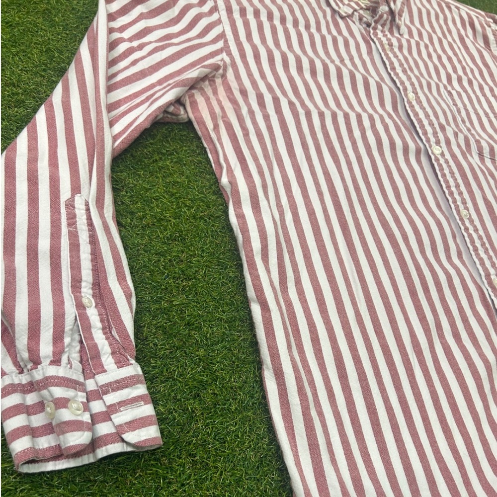 Goodthreads Mens XL Oxford Shirt White Striped Long Sleeve Button Down Standard - Picture 2 of 6
